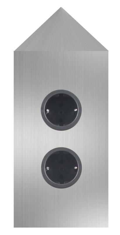 Indux Corner Coloană de alimentare cu 2 prize Randaarde Hoek RVS 1208953220