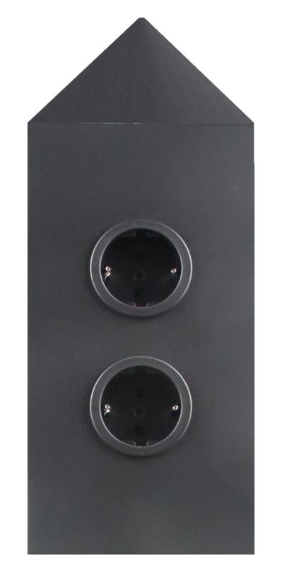 Indux Corner Coloană de energie cu 2 prize Randaarde Hoek Negru 1208953221