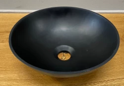 Chiuvetă mică Solid S, Solid Surface, rotundă, 30 x 30 x 11 cm, negru mat, 1208953271