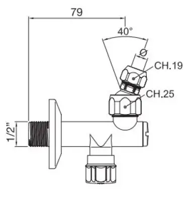 Robinet de colț PB Unix cu filtru, din oțel inoxidabil, pentru robinet de chiuvetă și robinet de lavoar 1208953288