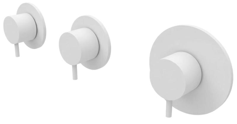 Waterevolution Flux termostat de duș incorporat cu 2 robinete de oprire, alb mat, 1208953386