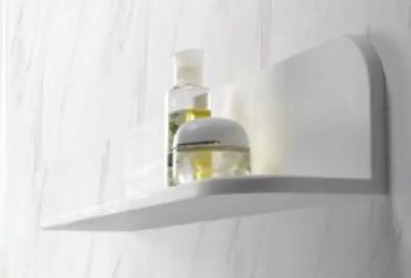 Solid-S Planchet Coș de duș din lemn, alb mat, 90 x 12 cm, suprafață solidă, incl. sistem de fixare ascuns 1208953448