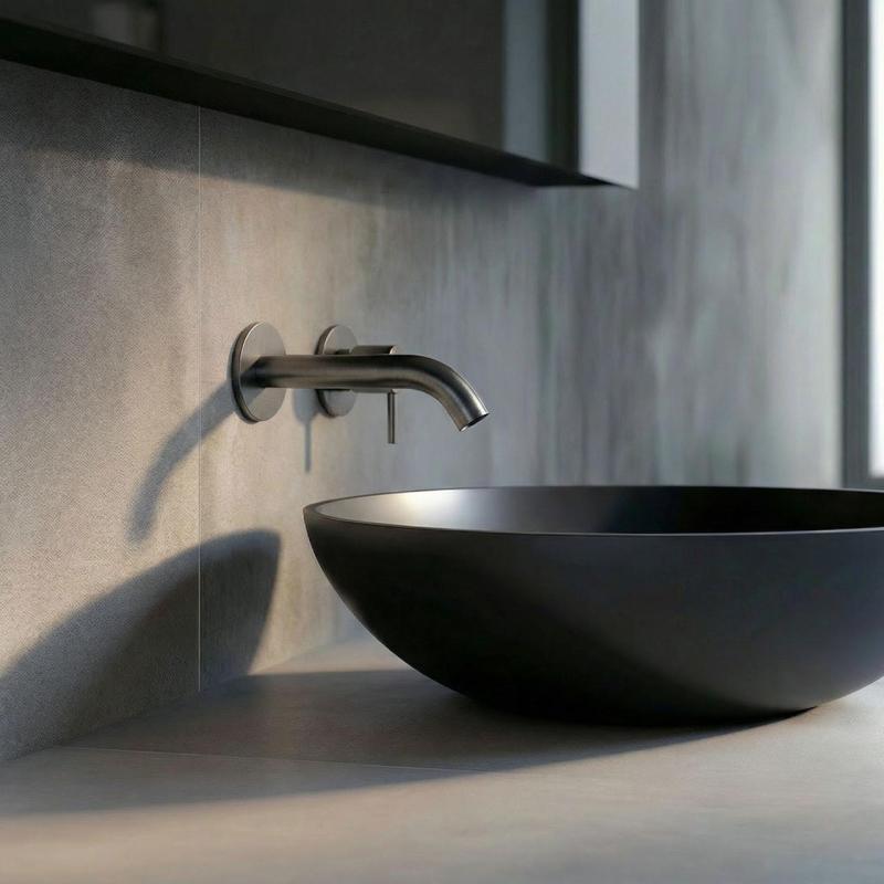 Robineta de baie incorporabilă SB Round 316, finisaj Gun Metal PVD, lungime 132mm.