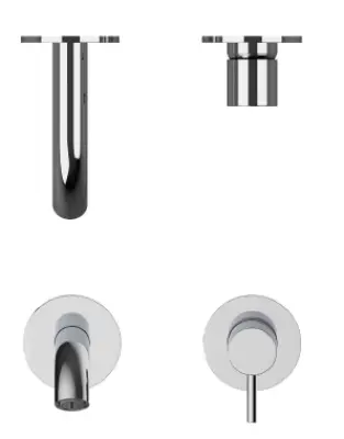 SB Round 316 robinet încorporat pentru chiuvetă, Gun Metal PVD, 162mm.