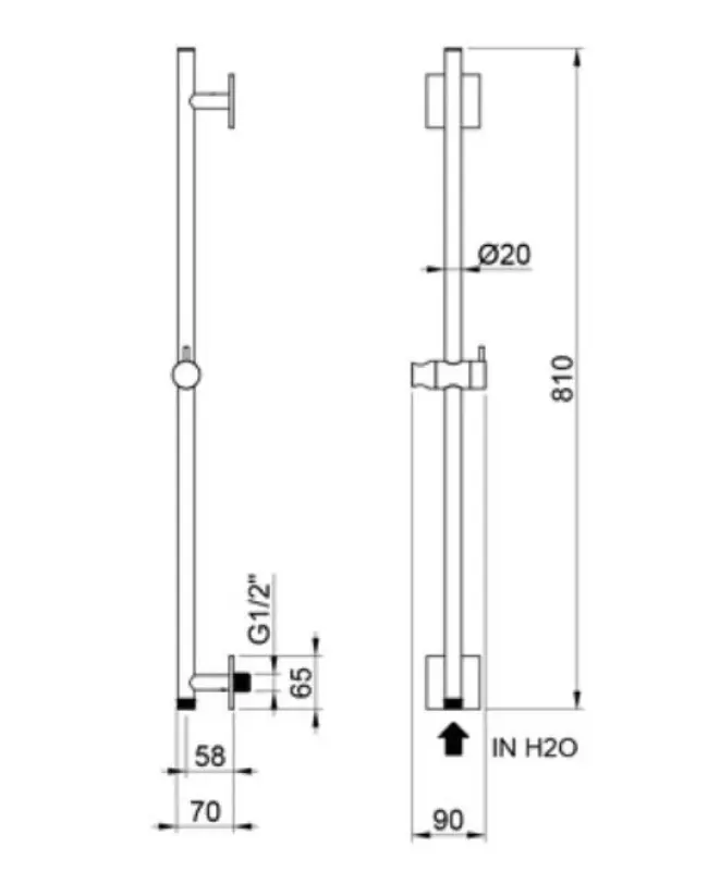 SB Rubinetterie Universale 316 Evacuator din oțel inoxidabil cu finisaj periat, cu racord pentru alimentarea cu apă 1208953564