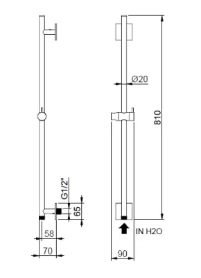 SB 316 Set de bara de dus cu duș manual și furtun de duș din oțel inoxidabil.