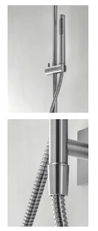 SB 316 Set de bara de dus cu duș manual și furtun de duș din oțel inoxidabil.