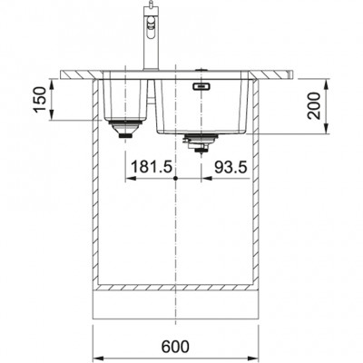Franke Mythos MYX 160.34.16 BR chiuvetă din oțel inoxidabil o cuvă și jumătate 1,5 sub blat 16+34cm 122.0638.272