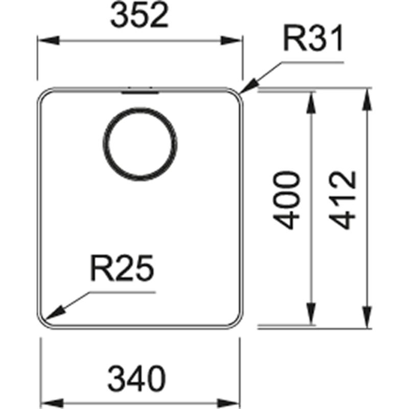Franke Mythos MYX 210.34 chiuvetă din oțel inoxidabil 34x40cm la nivel 127.0638.274