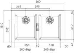 Franke Sirius 2 S2D 620 chiuvetă dublă din plastic alb de suprafață 143.0634.553