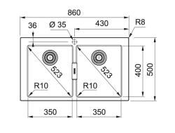 Franke Sirius 2 S2D 620 chiuvetă dublă din plastic negru de suprafață 143.0634.552