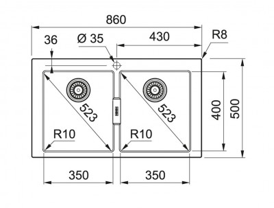 Franke Sirius 2 S2D 620 chiuvetă dublă din plastic negru de suprafață 143.0634.552