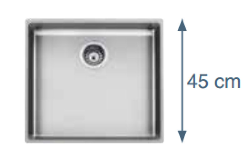 Foster L45 Specială chiuvetă de 45 cm lungime din oțel inoxidabil 50 x 45 cm montare sub blat 1208953724.