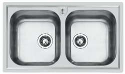 Foster Marine INOX 316 Chiuvetă Dublă 86x50 cm Montaj pe Blat 1208953745