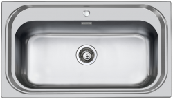 Foster 900 Mare Chiuvetă din Oțel Inoxidabil 86,5 x 50,5 cm cu Orificiu pentru Baterie Montare deasupra 1208953748.