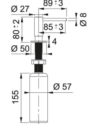 Franke Atlas perie neagră Dispenser incorporabil pentru săpun 112.0717.102