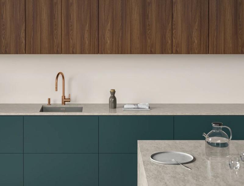 Franke Robinet de bucătărie Eos Neo cu duză și pulverizator extractibil PVD Cupru115.0628.254