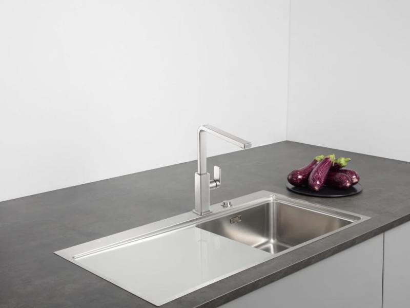 Franke Robinet de bucătărie din oțel inoxidabil masiv Mythos cu duză pivotantă inox 115.0547.852