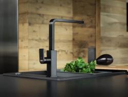 Franke Robinet de bucătărie negru periat Mythos cu duză pivotantă 115.0550.441