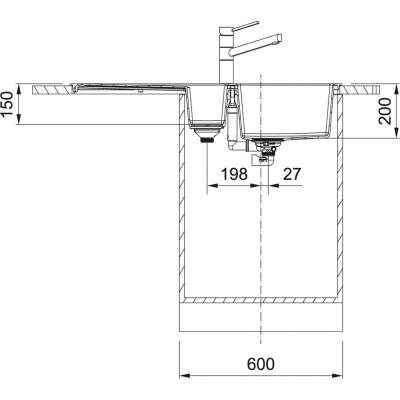 Franke Sirius 2 S2D 651 chiuvetă neagră din plastic 1,5 cu o jumătate de cuvă și o tavă de scurgere suprafață 100x50 143.0634.554