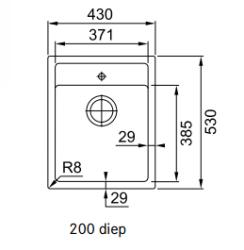 Franke Sirius 2 S2D 610.40 chiuvetă albă din plastic 43x53cm de suprafață cu gaură pentru robinet 114.0568.054