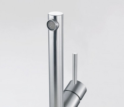 Franke Orbit Robinet de bucătărie scund din oțel inoxidabil masiv cu duză pivotantă inox 115.0569.290