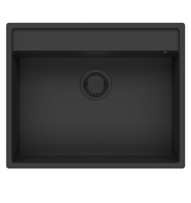GraniteMy Bremen chiuvetă din granit 64x52 cm negru montare deasupra, sub și încastrabilă cu gaură pentru robinet 1208953874