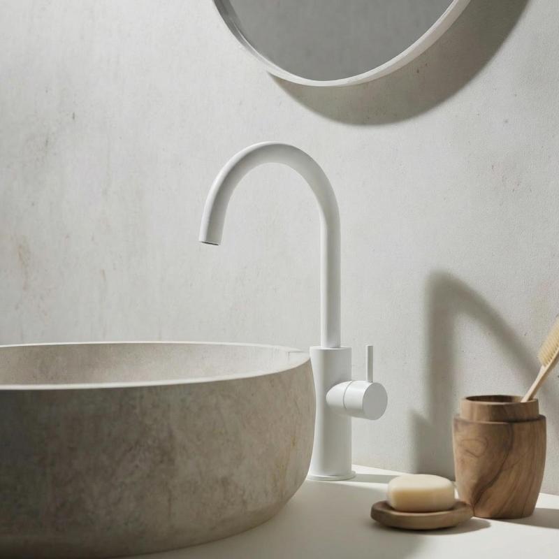 Waterevolution Flow robinet pentru chiuvetă model înalt alb mat T1121FUBR