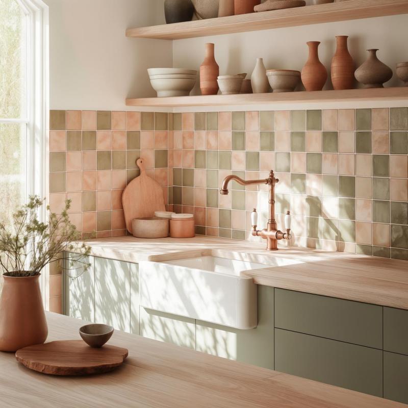 PB Robinetul clasic de bucătărie în stil rustic Nostalgic Cupru cu mânere albe 1208953914