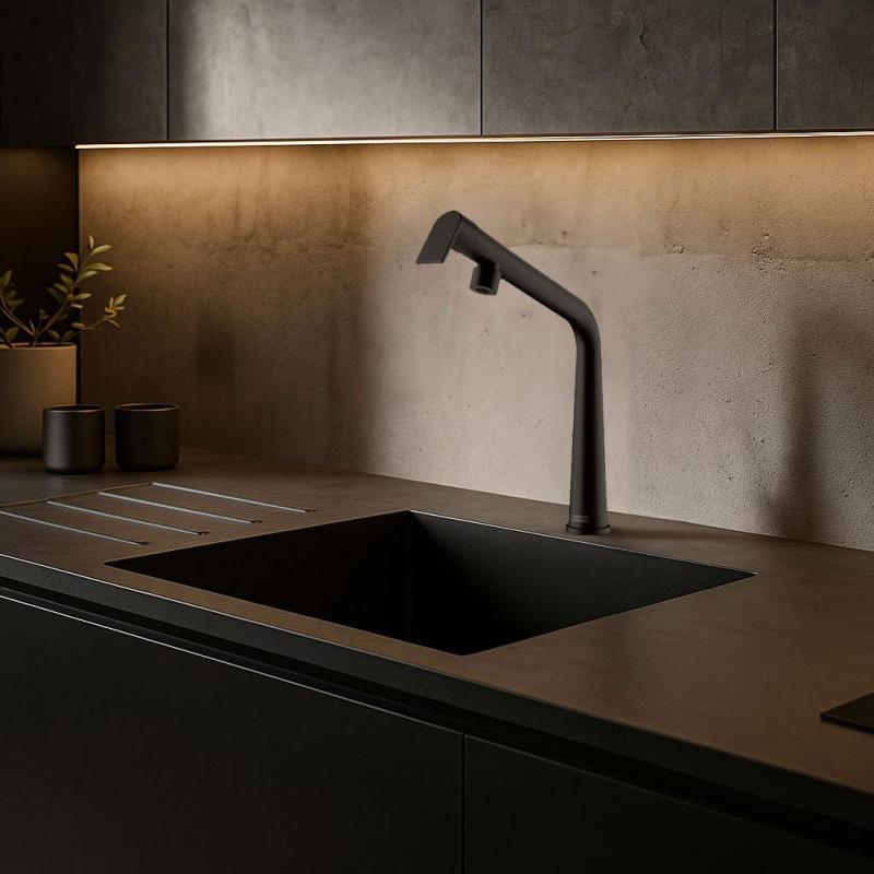 Franke Icon Robinet de bucătărie negru mat cu duză pivotantă 115.0625.187