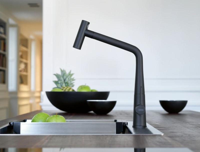 Franke Icon Robinet de bucătărie negru mat cu duză pivotantă 115.0625.190