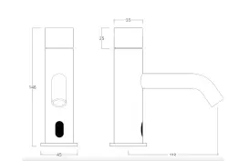 Robinetele electronice pentru chiuvetă Waterevolution Flow, cu infraroșu, pe 230 de volți, din cupru T110EECPE.