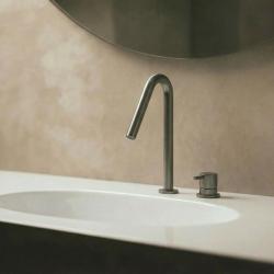 Waterevolution Flow Robinet pentru chiuvetă cu 2 găuri PVD Gun Metal cu V mic 120 mm ieșire T1121VGME