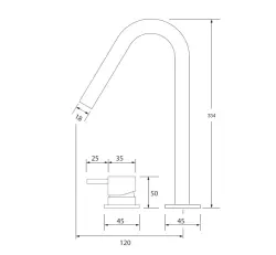 Robinetele de chiuvetă cu 2 orificii Waterevolution Flow, cromate, cu un robinet de ieșire înalt de 120mm, T1122V01.
