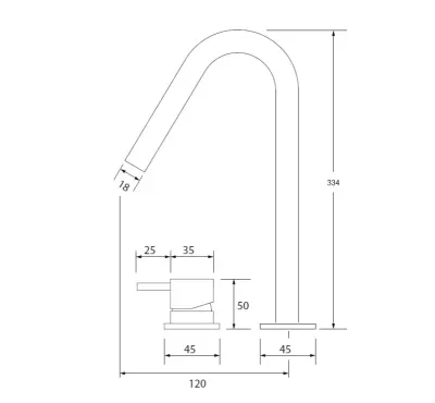 Robinetele de chiuvetă cu 2 orificii Waterevolution Flow, cromate, cu un robinet de ieșire înalt de 120mm, T1122V01.