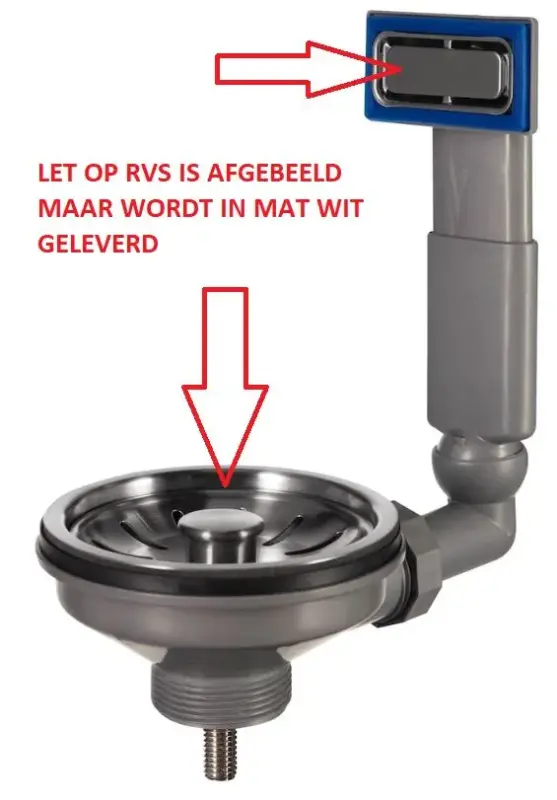 Lorreine Ventil pentru chiuvetă, alb mat cu preaplin 1208954014