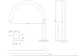Robinetele pentru chiuvetă Waterevolution Flow cu 2 găuri, complet din oțel inoxidabil, cu gaură joasă de 200 mm, T1121UIE.