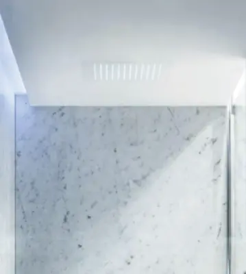 SB Rubinetterie robinetă mată albă din corian solid surface, duș de tavan pătrat încorporat cu cap de duș cu ploaie de 40 cm 1208954083.