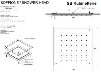 SB Rubinetterie robinetă mată albă din corian solid surface, duș de tavan pătrat încorporat cu cap de duș cu ploaie de 40 cm 1208954083.