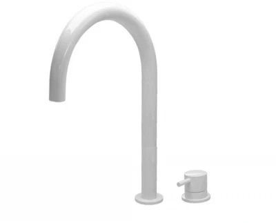 Waterevolution Flow Robinet pentru chiuvetă cu 2 găuri, alb, cu ieșire înaltă de 200 mm T1122UBR
