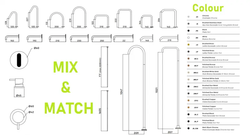 Waterevolution Flow Robinet pentru chiuvetă cu 2 găuri, alb, cu ieșire înaltă de 200 mm T1122UBR