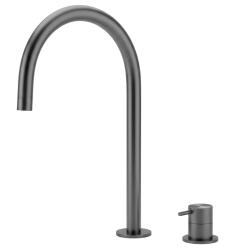 Waterevolution Flow Robinet pentru chiuvetă cu 2 găuri PVD Gun Metal cu ieșire înaltă U 200 mm T1122UGME