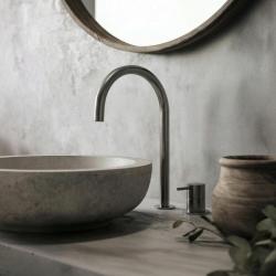 Waterevolution Flow Robinet pentru chiuvetă cu 2 găuri PVD Gun Metal cu ieșire înaltă U 200 mm T1122UGME