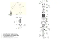 Robineta pentru chiuvetă Waterevolution Flow cu 2 orificii, finisată cu PVD de culoare gri închis, cu un robinet înalt cu o gură de 200 mm, model T1122UGME.