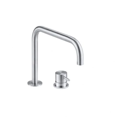 Waterevolution Flow Robinet pentru chiuvetă cu 2 găuri, bec înalt 222 Oțel inoxidabil T122HIE