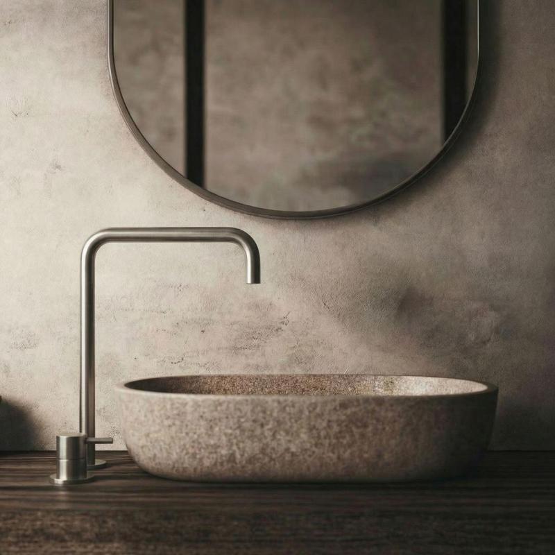 Waterevolution Flow Robinet pentru chiuvetă cu 2 găuri, bec înalt 222 Oțel inoxidabil T122HIE