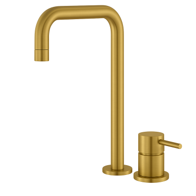 Robinetul pentru chiuvetă cu două găuri Waterevolution Flow, cu ieșire înaltă, din alamă periată, cod T122HLE.