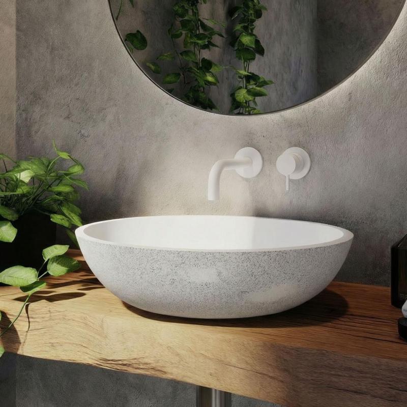 Robineta de baie încorporată Waterevolution Flow, cu gât alb de 10 cm, T116BBR-10