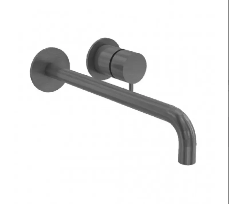 Waterevolution Flow Robinet de chiuvetă încastrat PVD Gun Metal cu gura de scurgere de 10 cm T116BME-10