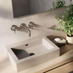 Robinetele de baie încorporate Waterevolution Flow cu 3 găuri, complet din oțel inoxidabil, cu o lungime de 10 cm pentru ieșirea apei, model T1163FIE-10.